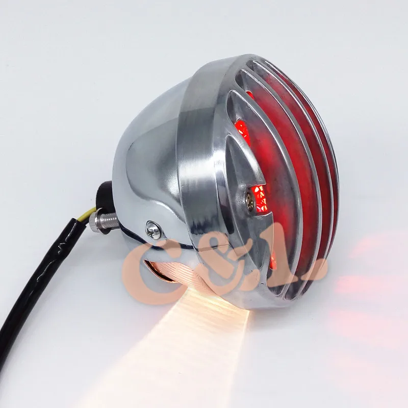 Универсальный хромированный круглый задний стоп сигнал для мотоцикла Harley Bobber