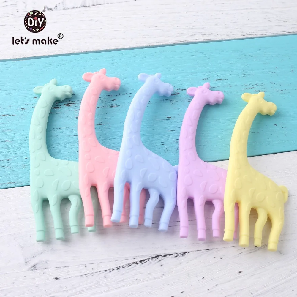 Let's Make Baby Teether 1 шт мультяшный кулон в форме жирафа пищевой силиконовый
