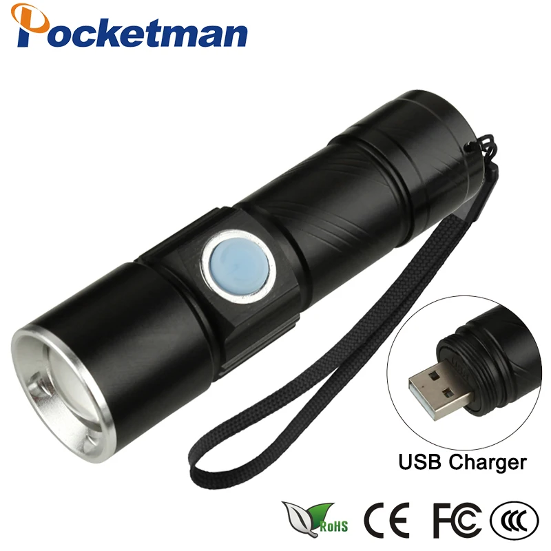USB удобный мощный светодиодный светильник вспышка перезаряжаемый фонарь usb флэш