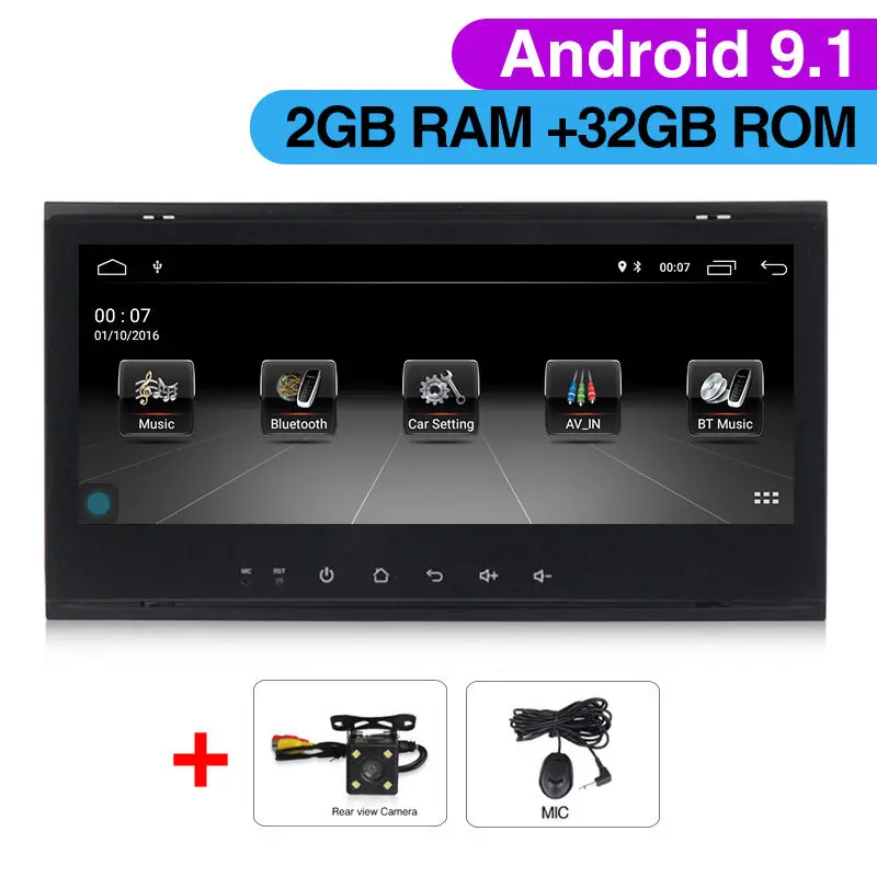 Car dvd Camera Полный сенсорный 2din 2+ 32G Android 9,1 Автомобильный gps навигация для Volkswagen Touareg T5 транспортер мультивен 2004-2011 радио FM Canbus - Цвет: Car dvd Camera