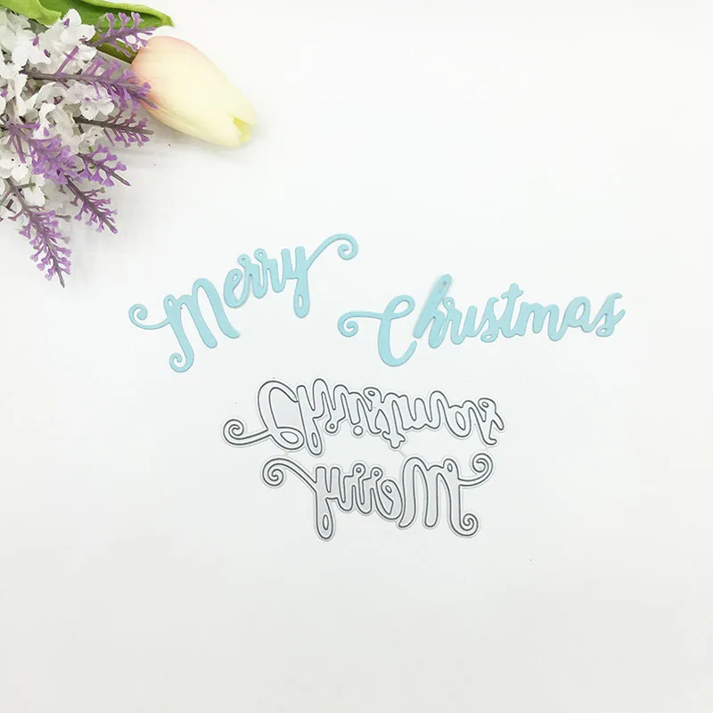 Металлические штампы Julyarts с надписью Merry Christmas новые для скрапбукинга Новое