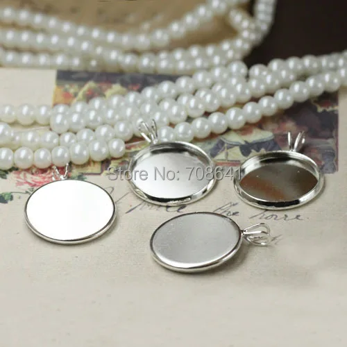 Пустая круглая гладкая безель с подвеской стеклянная фурнитура для изготовления