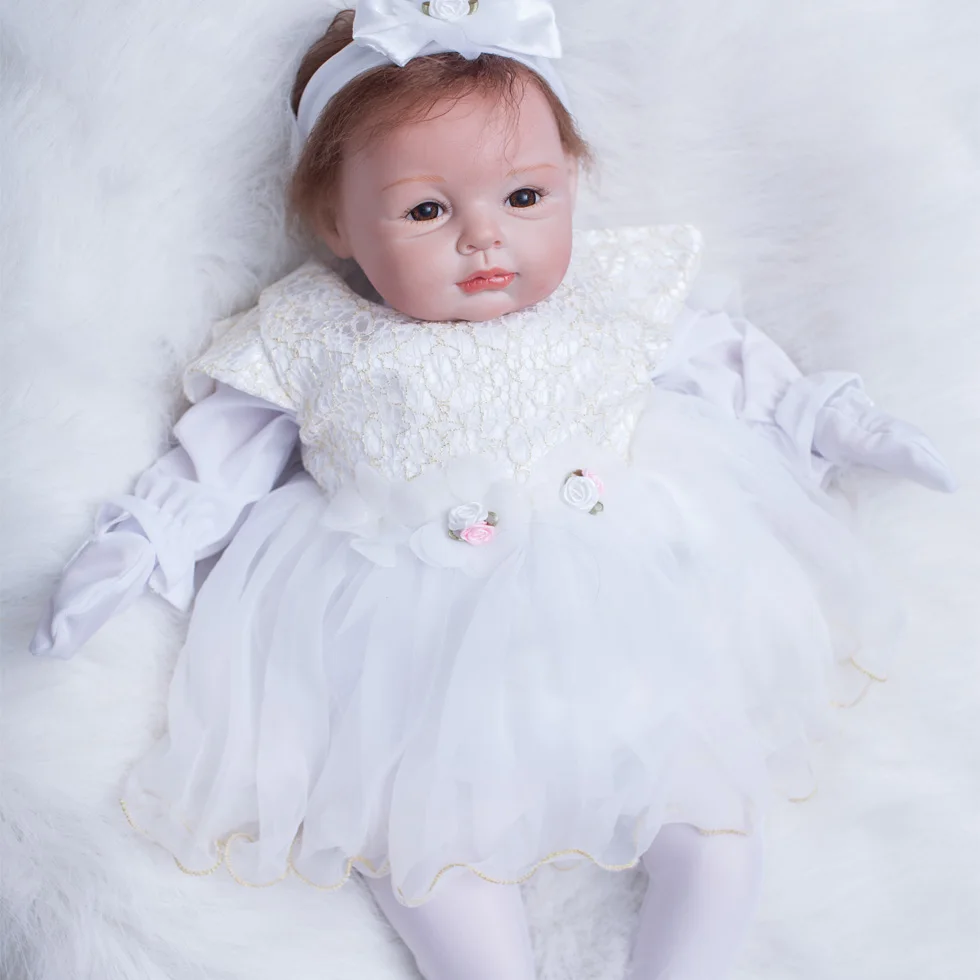 OtardDolls, 22 дюйма, мягкие силиконовые куклы Reborn Baby, Реалистичная кукла для новорожденного малыша, милое платье принцессы, подарок на день рождения для девочки