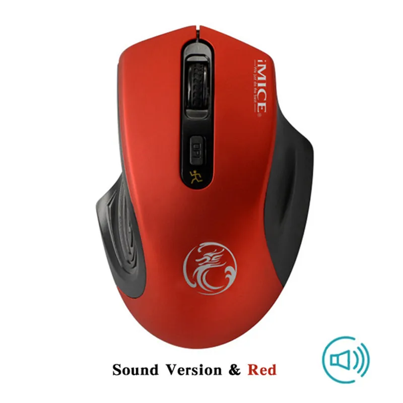 Red Sound IMICE USB Бесшумная беспроводная мышь 2000 точек/дюйм Регулируемая USB 3,0 приемник оптическая компьютерная мышь 2,4 ГГц эргономичные Мыши для ПК ноутбука - Цвет: Red Sound