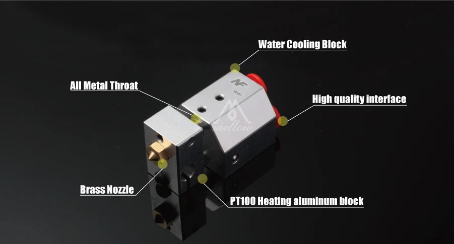 Мягкий цельнометаллический hotend простой сменный комплект для печати peek PA нити для E3D V6 titan AQUA водяное охлаждение 3D принтер экструдер