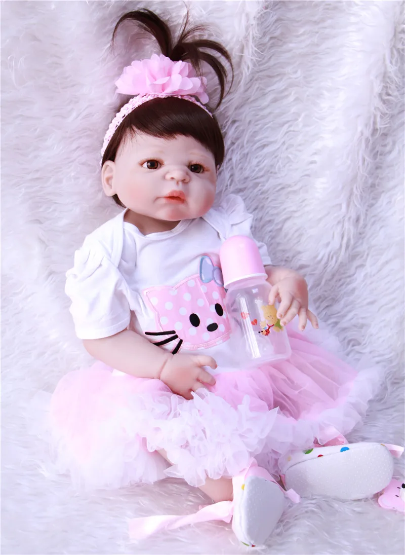 57 см реалистичные силиконовые Reborn Baby Menina Alive 23 ''полный винил тела мода bonecas
