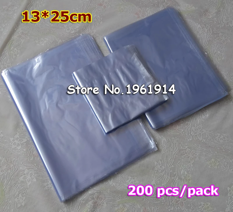 200 шт., мягкие прозрачные термоусадочные пакеты из ПВХ, 5x9,8 дюйма (13x25 см)
