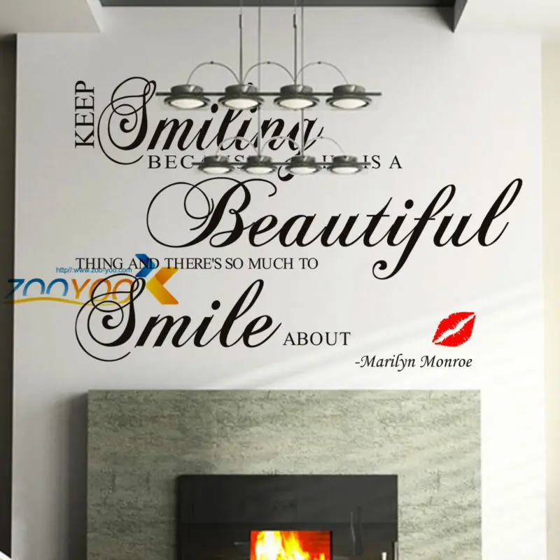 

Keep Smiling home decor creativewall decal ZooYoo8148 decorative adesivo de parede removable vinyl wall sticker