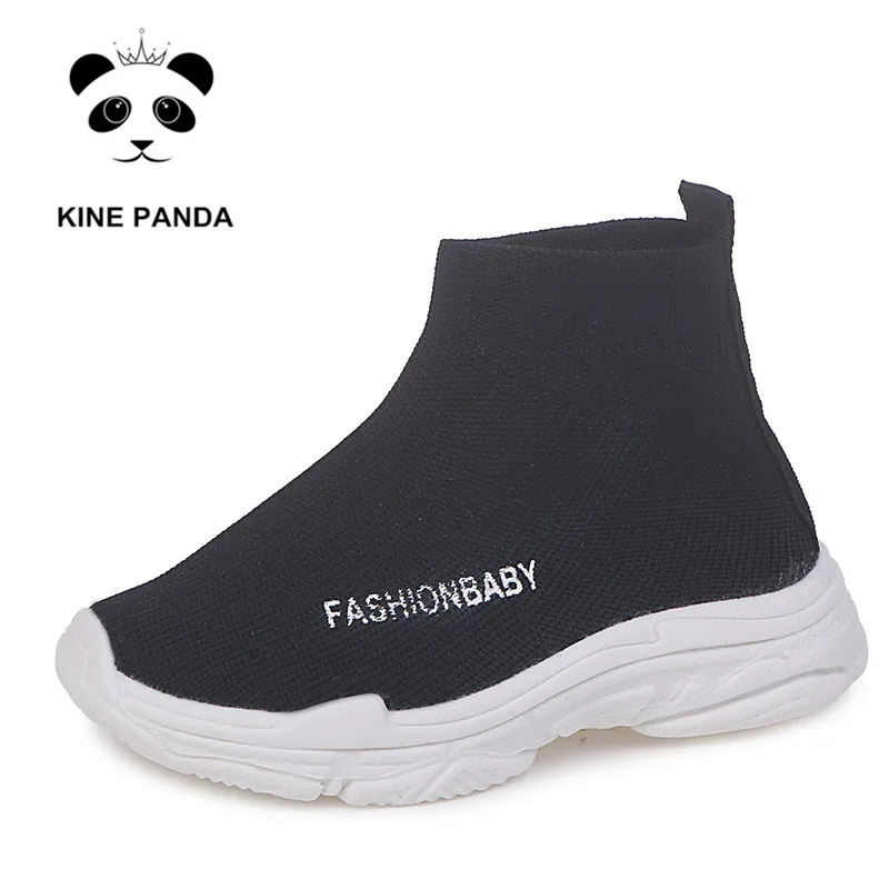 KINE PANDA Дети Повседневное детские носки Running мальчиков спортивная обувь, женские кроссовки малыша анти-скользкие летать вязать Для детей 1, 2, 3, 4 лет