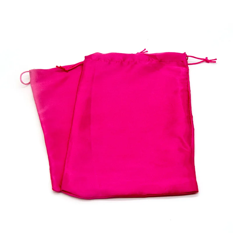 Hot pink Пустой запас 18x25 см атласный Шелковый парик сумки для подарка волос удлинительная упаковка мешок шнурок принять девственницы мешок для волос - Цвет: Hot pink