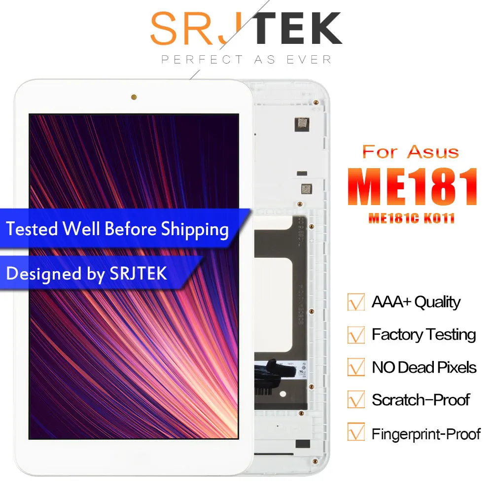 

Original For Asus Memo Pad 8 ME181 ME181C K011 LCD Display Digitizer Touch Screen Assembly With Frame Black/White