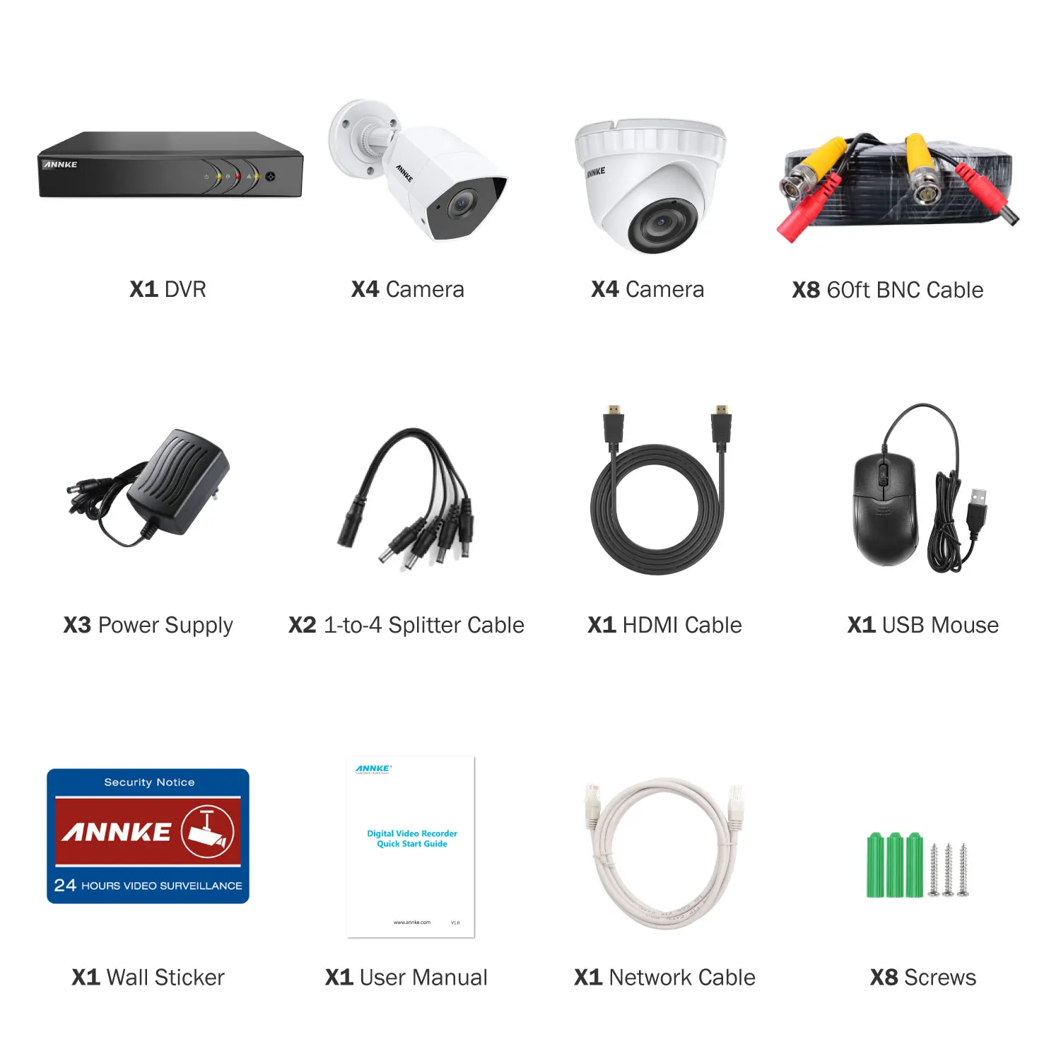 ANNKE HD 3MP 8CH H.265 DVR домашняя CTV система 8 шт. умная ИК уличная камера безопасности с