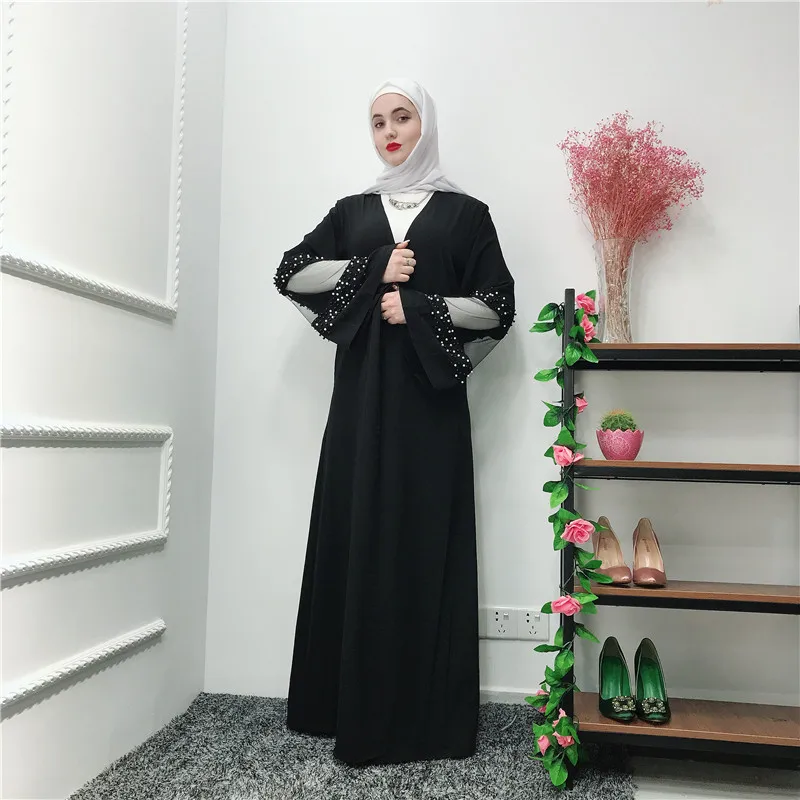 Рамадан черный абайя халат Femme кимоно мусульманский хиджаб платье джилбаб Кафтан Дубай Абая для женщин турецкая исламская одежда