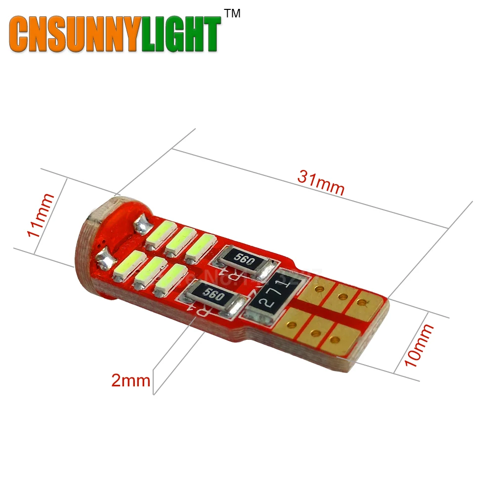 CNSUNNYLIGHT Canbus T10 W5W 4014 15SMD SMD светодиодсветодиодный лампа высокой мощности для