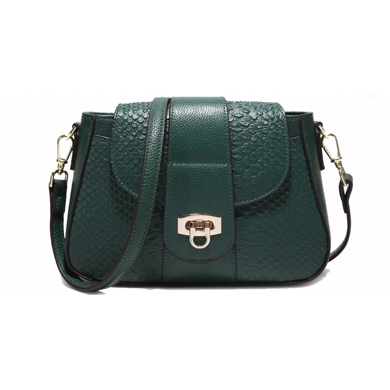 Сумка мессенджер женская из 100% натуральной воловьей кожи с узором крокодиловая