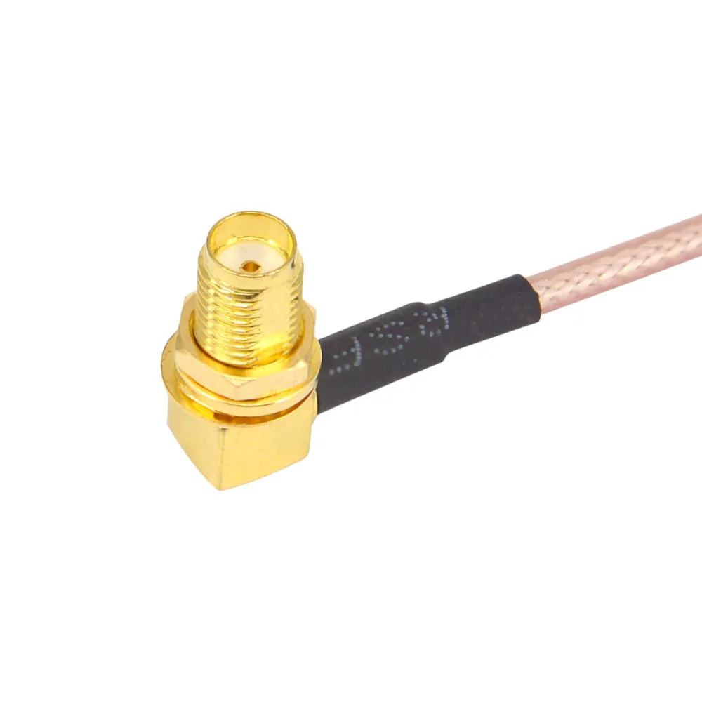 100 шт. гнездовая перегородка SMA под прямым углом с гайкой к разъему MMCX RG316 12 см