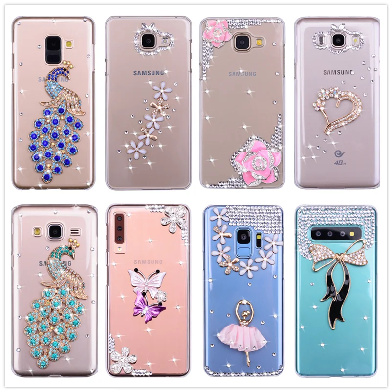 Прозрачный силиконовый чехол со стразами для Samsung J4 J6 J8 S10e S10 S9 Galaxy A21s M31 A20 A30 A50 J3 J5 J7