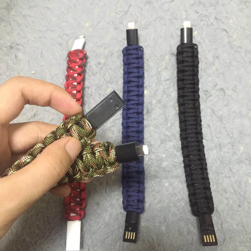 USB концентратор плетеный браслет кабель для Xiaomi Samsung Huawei Android Micro Быстрая зарядка