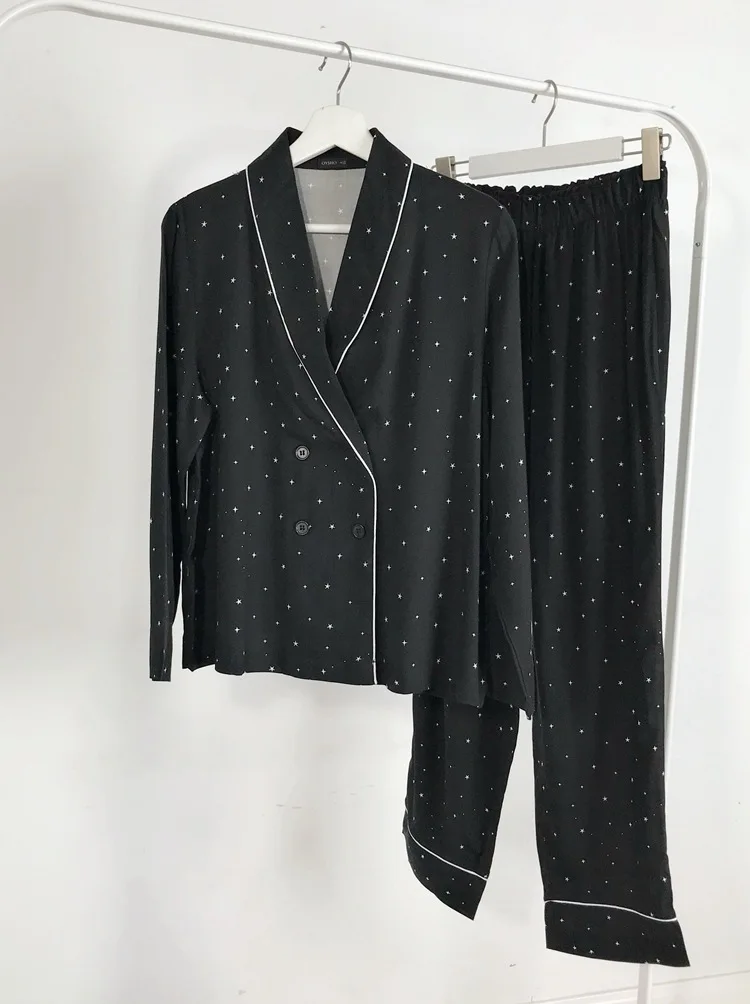 Хлопковая пижама, пижамный комплект для женщин, длинный комплект, shein, Пижама, женская одежда, pjs