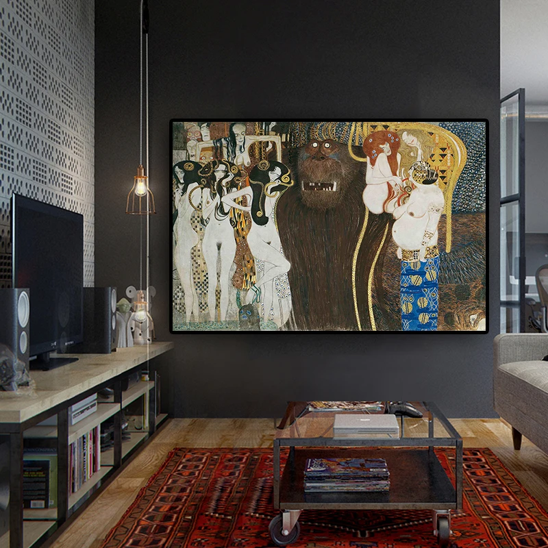 Beethoven Frieze от Gustav Klimt картина маслом на холсте плакаты и принты скандинавские