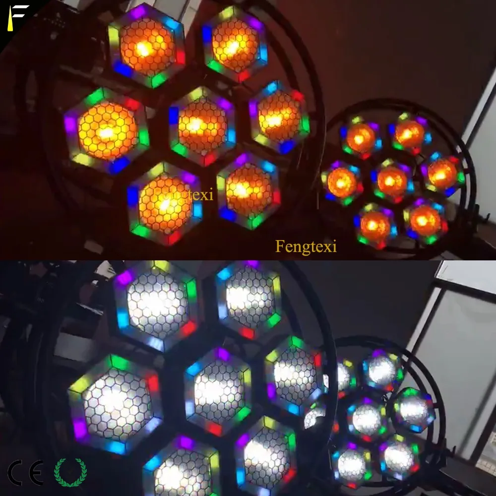 7 Halo Hexa COB LED Pixel сценический студийный задний свет DMX512 теплый/холодный цвет 2в1