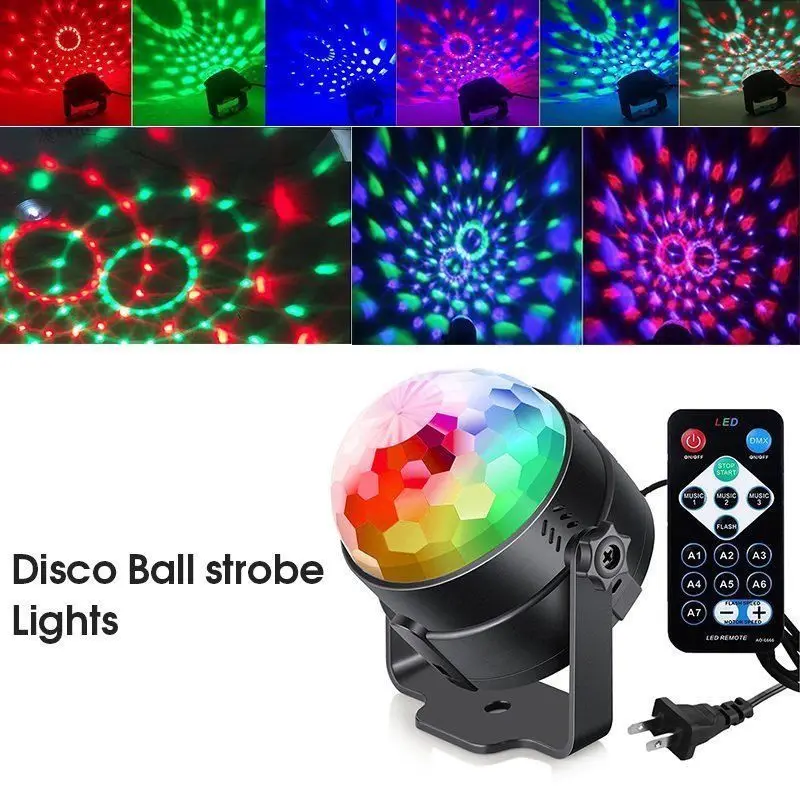 2 шт. мини-пульт RGB LED хрустальный магический вращающийся шар сценический свет