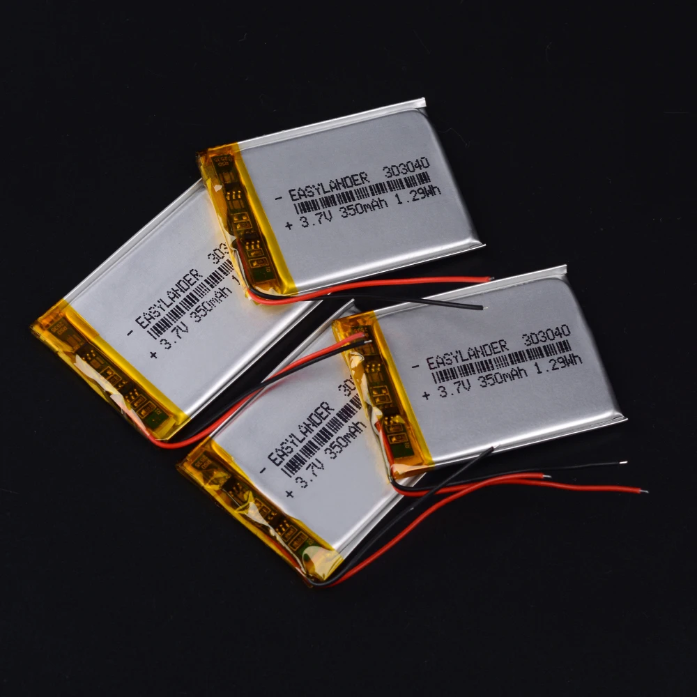 10 шт./лот 3 7 V 350mAh 303040 перезаряжаемый литий-полимерный литий-ионный аккумулятор