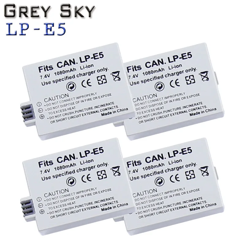 4 battery Двойное зарядное устройство с ЖК-дисплеем+ 2x LP-E5 Аккумулятор для камеры LP E5 LPE5 Аккумуляторы для камеры Canon EOS 450D 500D 1000D KISS X2 X3 F Rebel XS XSi T1i - Цвет: 4 battery