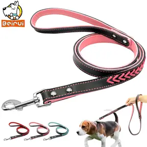  Leather Dog Collar and Leash Set, Check Pattern Dog Collar  Leashes Metal Buckle Adjustable Durable for Small Medium Large Dogs (White,  S(11.4-13.4IN)) : Pet Supplies
