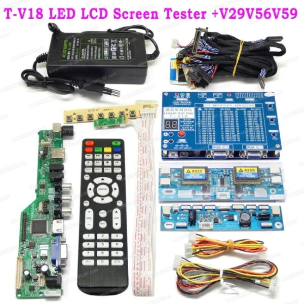 T-V18 V29V56V59 Ноутбук ТВ/ЖК-дисплей/светодиодный тестовый инструмент Панель Тест er T-V18+ 14 LVDS кабель/T-V18+ V29V56V59 Универсальный ЖК-телевизор контроллер драйвер платы - Цвет: T-V18 V29V56V59