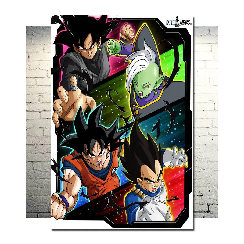 Драконий шар Z-Goku боевое японское аниме Искусство Шелковый Холст плакат 13x20 32x48 дюймов настенные картины(нажмите, чтобы увидеть больше)-006 - Цвет: click
