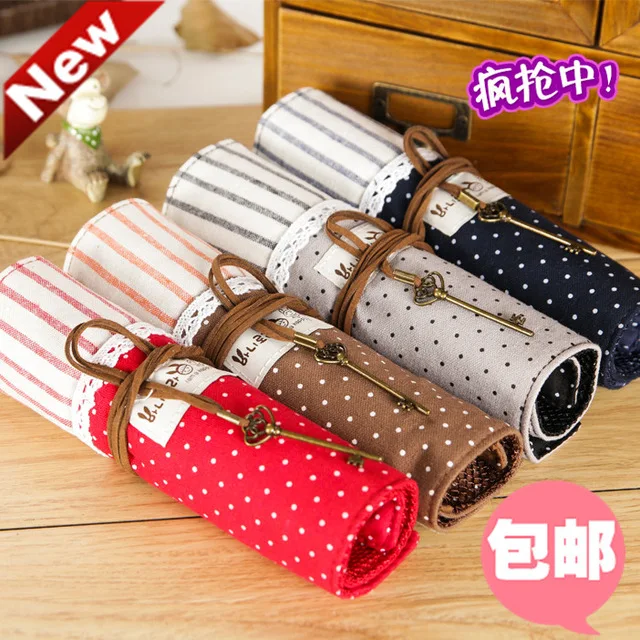 

Бесплатная доставка, Модный чехол для карандаша с затвором, холщовый чехол для карандашей и канцелярских принадлежностей, новый тканевый в...