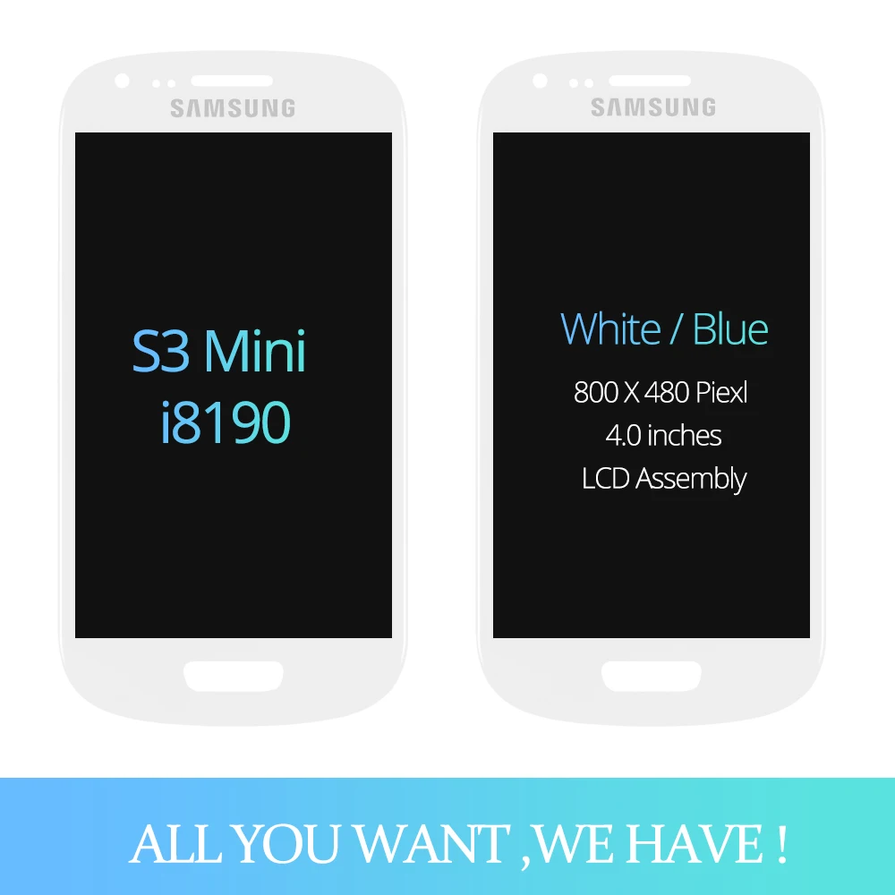 Синий/белый 4 0 дюймовый ЖК дисплей для SAMSUNG Galaxy S3 Mini i8190 GT i8195 i8200 сенсорный экран