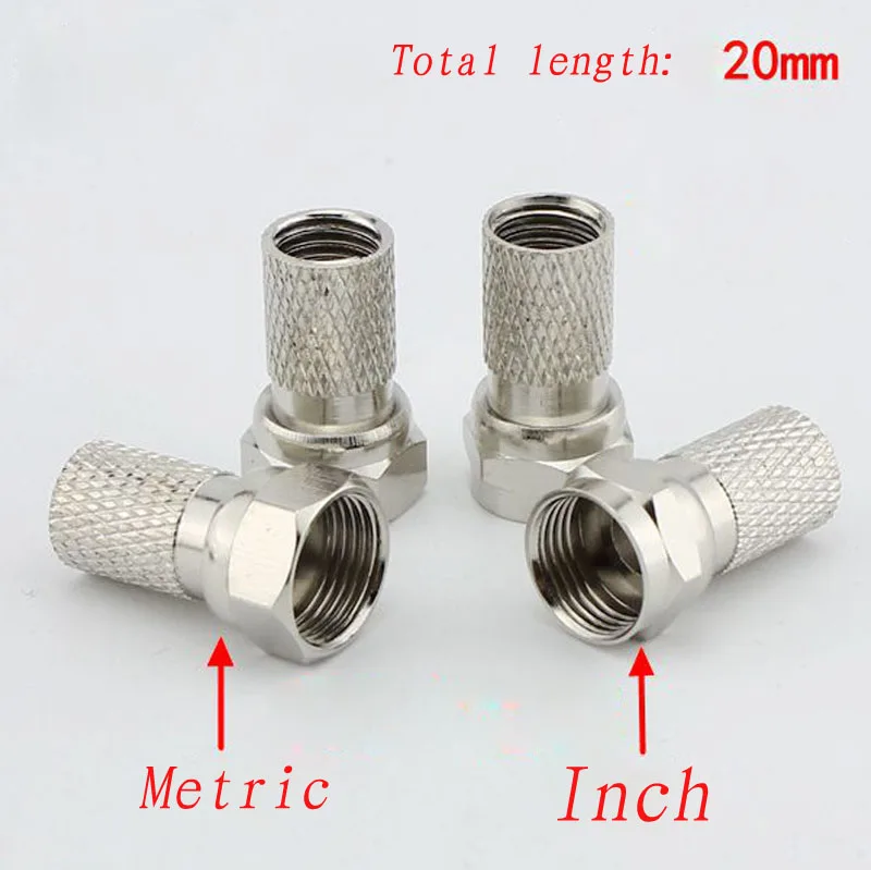 100pcs TV Cable F Connector 2P Digital Satellite Set-top Box 75-5 Self-tightening Screw Head Inch or Metric | Обустройство дома
