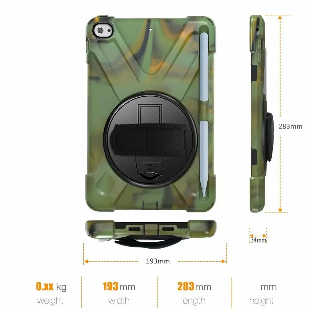 Сверхмощный планшет Coque Чехол для iPad mini 4 противоударный силиконовый PC чехол дети