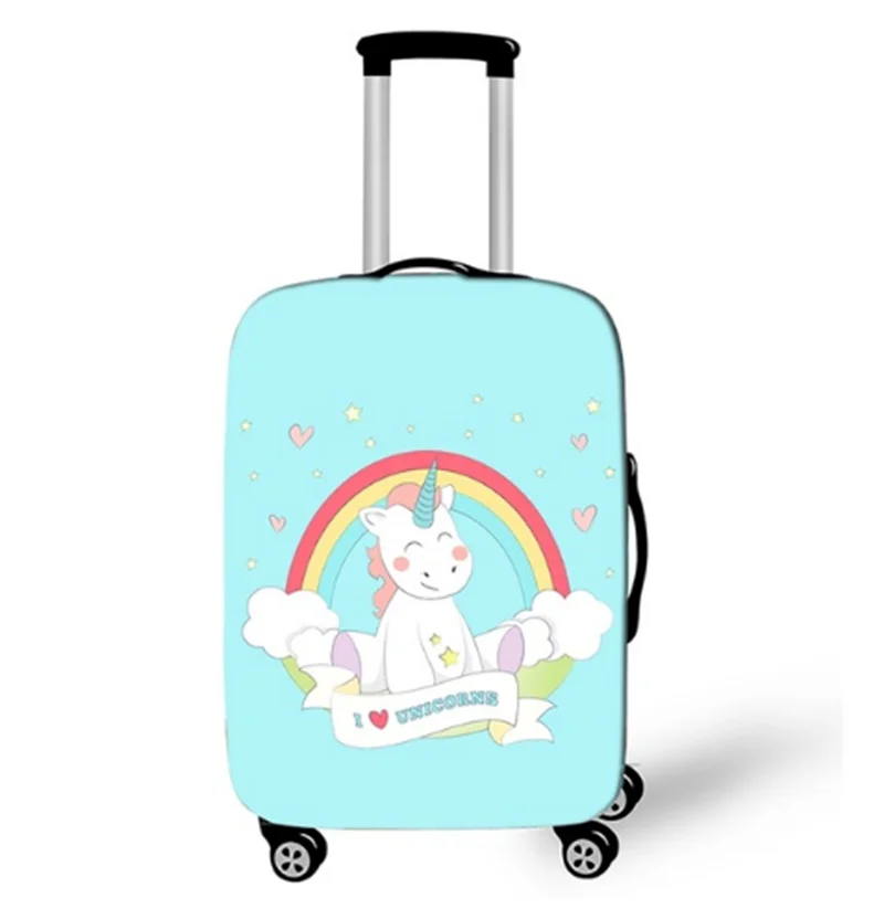 021 18-32 дюймов Kawaii Мультфильм Единорог чемодан чехол для Радуга лошадь Чемодан-тележка с защитным чехлом и изображением Анти-пыль тележка чехол защитный чехол - Цвет: 021