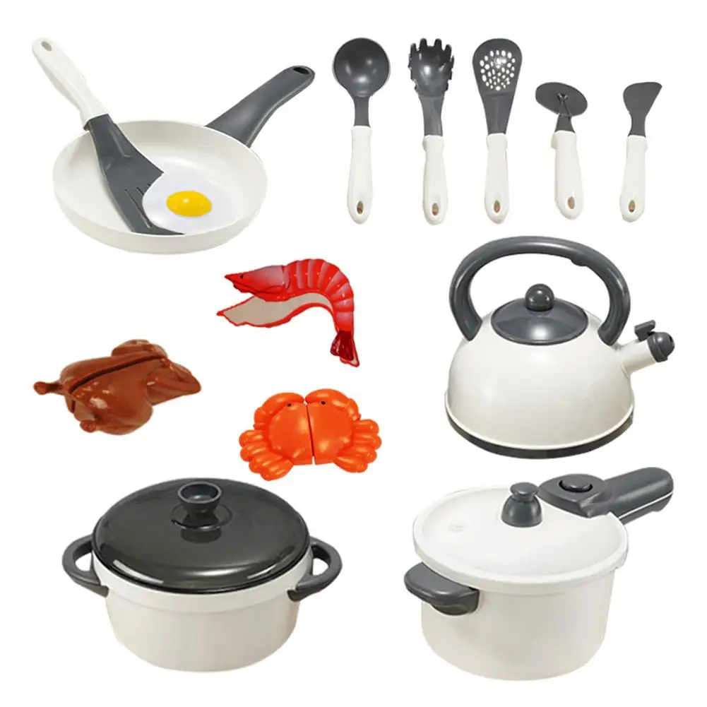 14pcs LeadingStar детская имитация кухонные принадлежности ролевые игры белый горшок плита маленькая посуда набор игрушек - Цвет: 14pcs