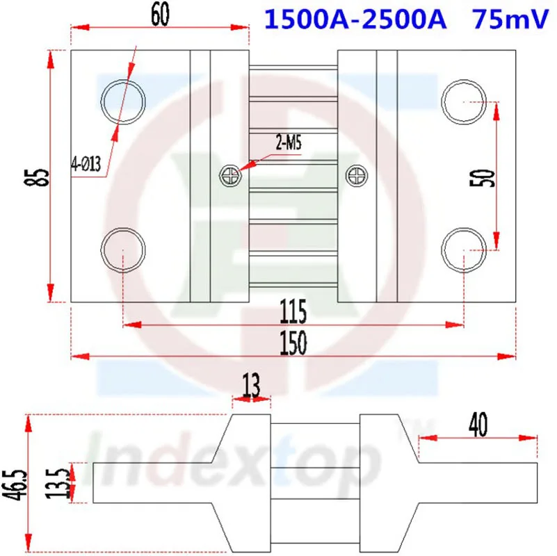 YDT DC diverter FL-39 75mv 1500A 2000A 2500A 3000A токовая шунтирующая резисторная панель для цифрового амперметра Аналоговый амперметр