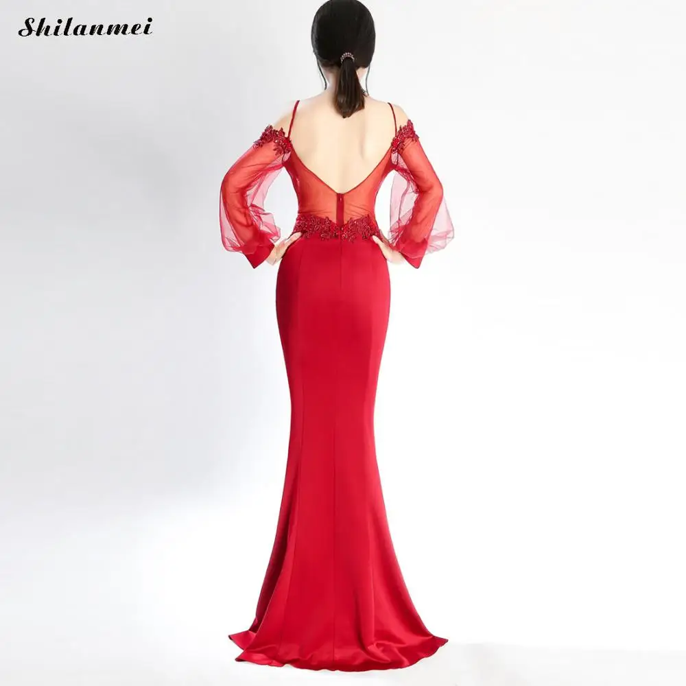 

Sexy Women Mermaid Lace Evening Long Maxi Dress New Vintage Off Shoulder Backless Embroidered Formal Wedding Party Dress Vestido