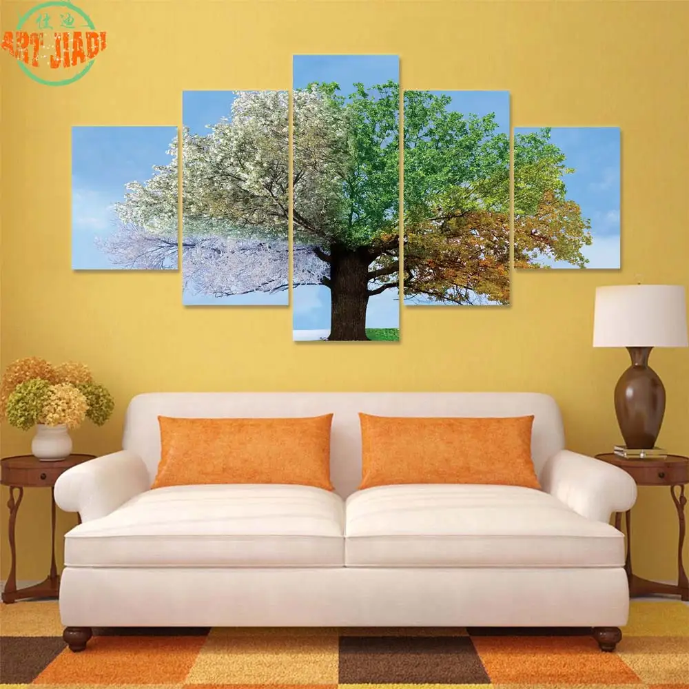 4 Piece/set or 5 Canvas Art Four Season Tree HD Paintings Decorations For Home Wall Prints B95 | Дом и сад