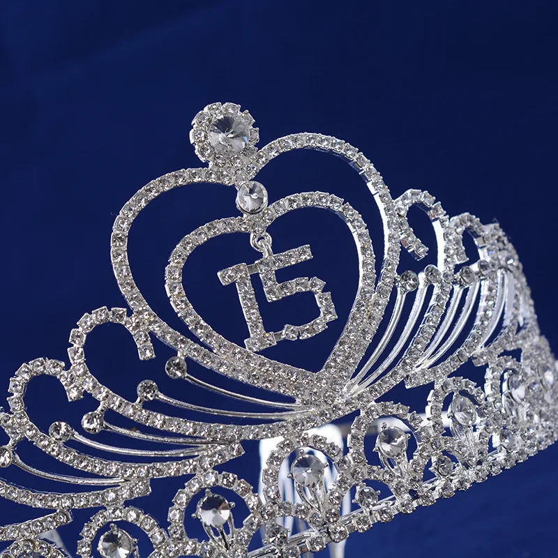 Quinceanera 15 Fifthteen день рождения Rhiestone тиара Корона с расчески для волос | Украшения и