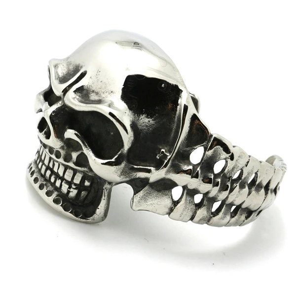 Huge &amp Heavy Mens Boys 316L Stainless Steel Cool Punk Gothic Big Evil Demon Skull Biker Bangle New | Украшения и аксессуары