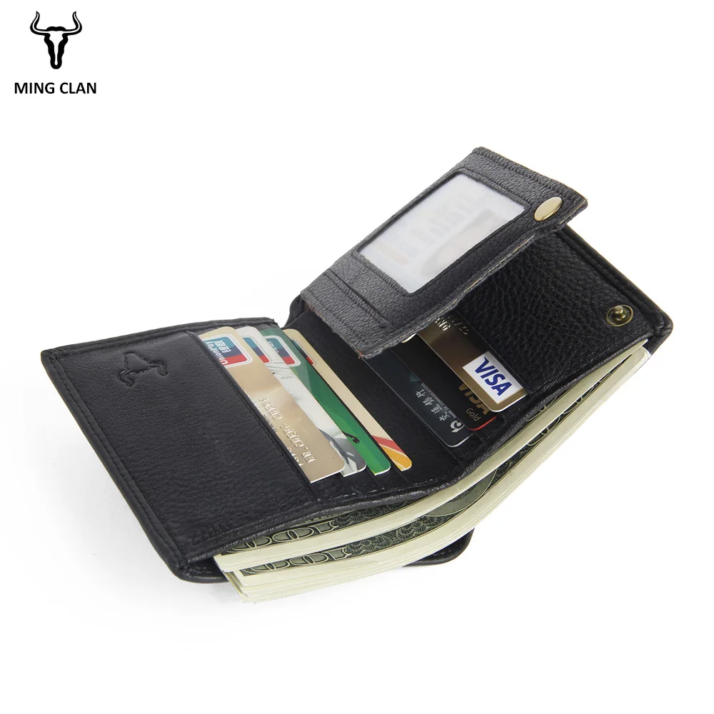 Italian Leather Wallet Male Gift ID Card Holder Cowhide Bifold Wallets Men 100 Dollar Bill Short Purses Full Leather Wallet Top