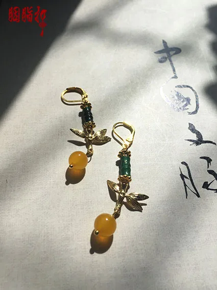 Зеленый бамбуковый Jadite палочка для волос tassel Hanfu костюм заколка аксессуары