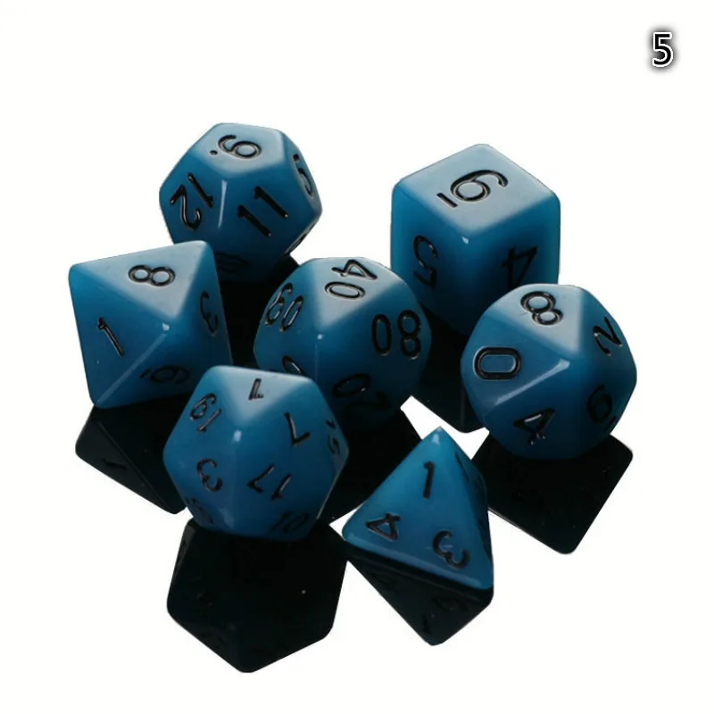 

7Pcs/set Foreign Trade Direct Acrylic Dice Candy Solid Color Dice Multifaceted Irregular Game Special Dice