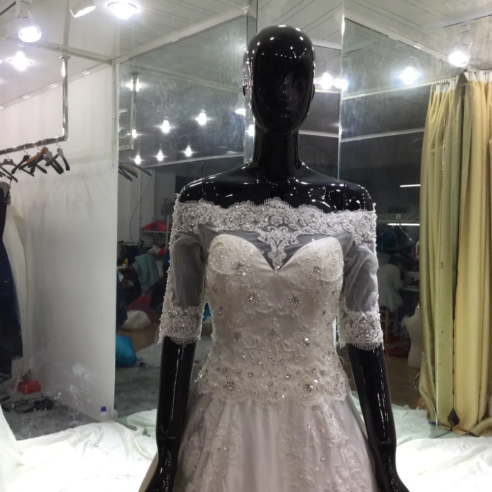 Vestido De Noiva 2017 Роскошная обувь с украшением в виде кристаллов Свадебные платья