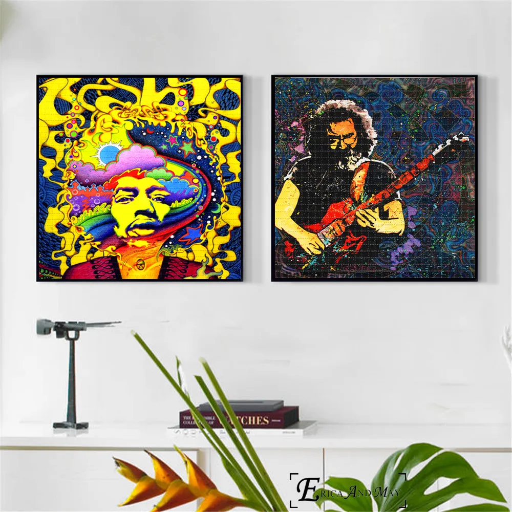 Постеры и принты Pop Art Acid Lsd Jimi Singer Настенная картина декоративная на холсте для