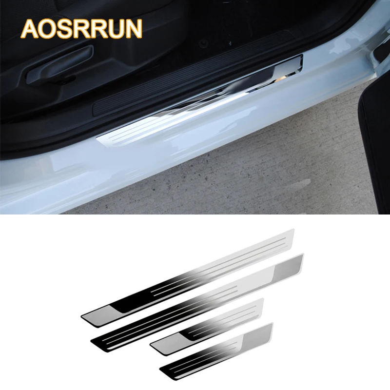 AOSRRUN для VW Volkswagen Golf 7 MK7 2012- авто-Стайлинг из нержавеющей стали порога Накладка автомобильные аксессуары наклейки