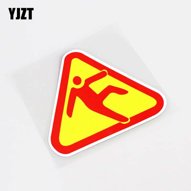 

YJZT 10CM*8.7CM Fashion Warning Mark Caution WET FLOOR Car Sticker Decal PVC Accessories 13-0916