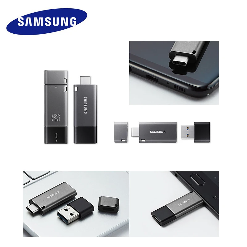 SAMSUNG usb 3,1 type-c Pendrive DUO plus пластиковый usb флеш-накопитель 32 Гб 64 Гб карта памяти 128 ГБ флеш-диск u DISK stick